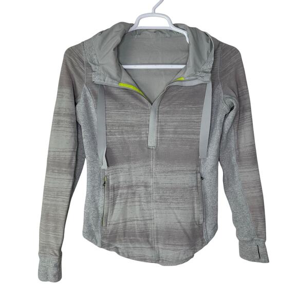 Lululemon Post Sweat Hoodie Sweatshirt Women's 8 Heathered Gray 1/2 Zip Athletic - Picture 1 of 6